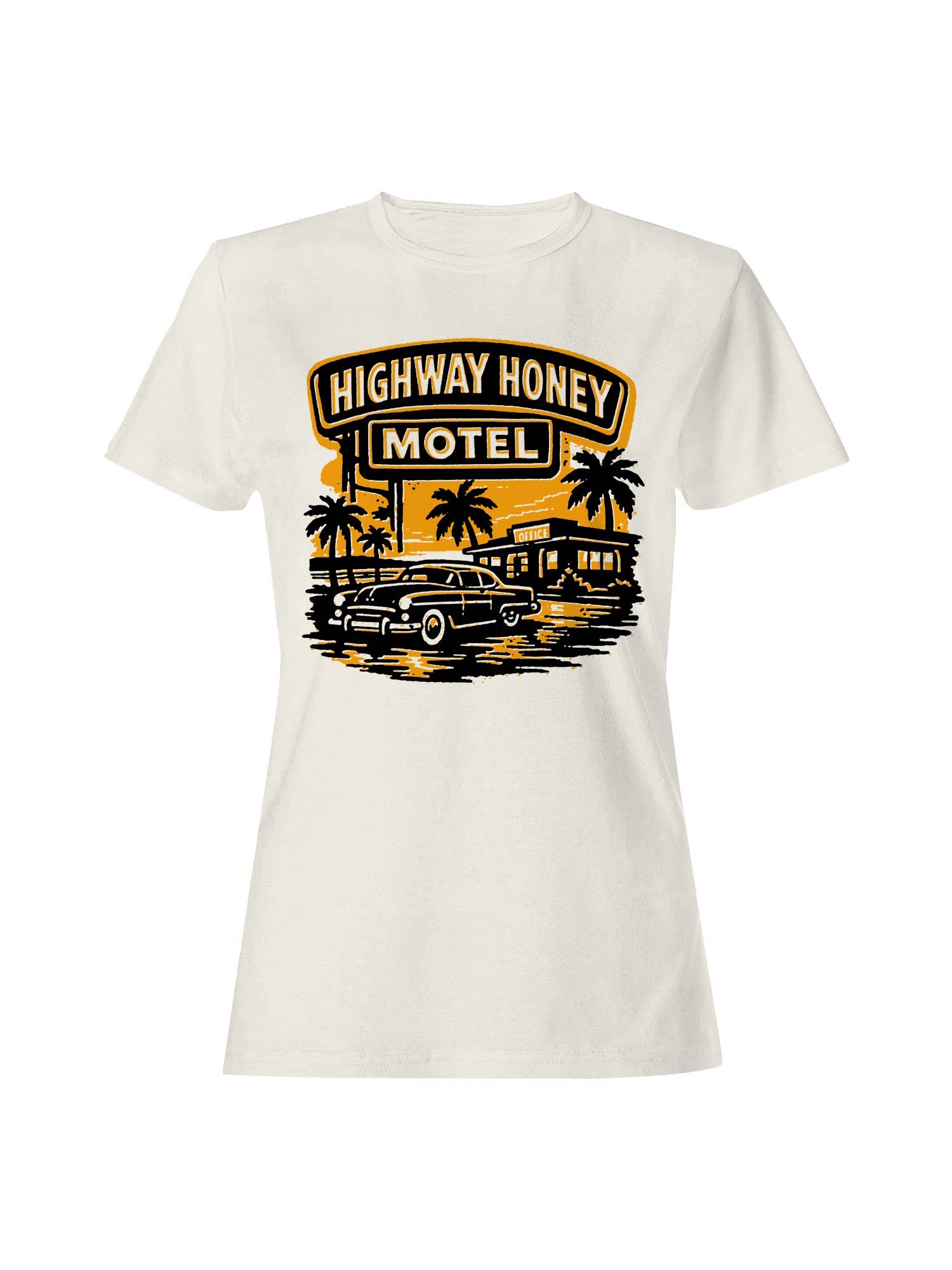 Roadtrip USA Highway Honey Motel Retro Art Women's Tee