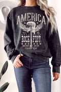 America Rock Fest Guitar Mineral Graphix Terry Sweatshirt