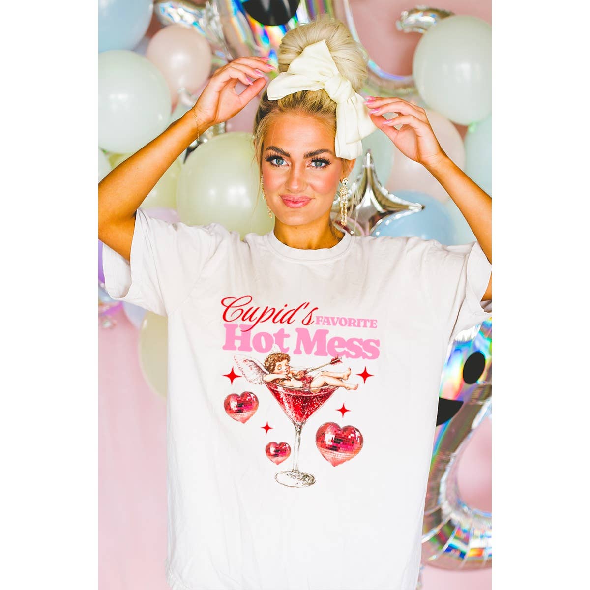 Favorite Hot Mess  Valentine Graphic Oversized Tee