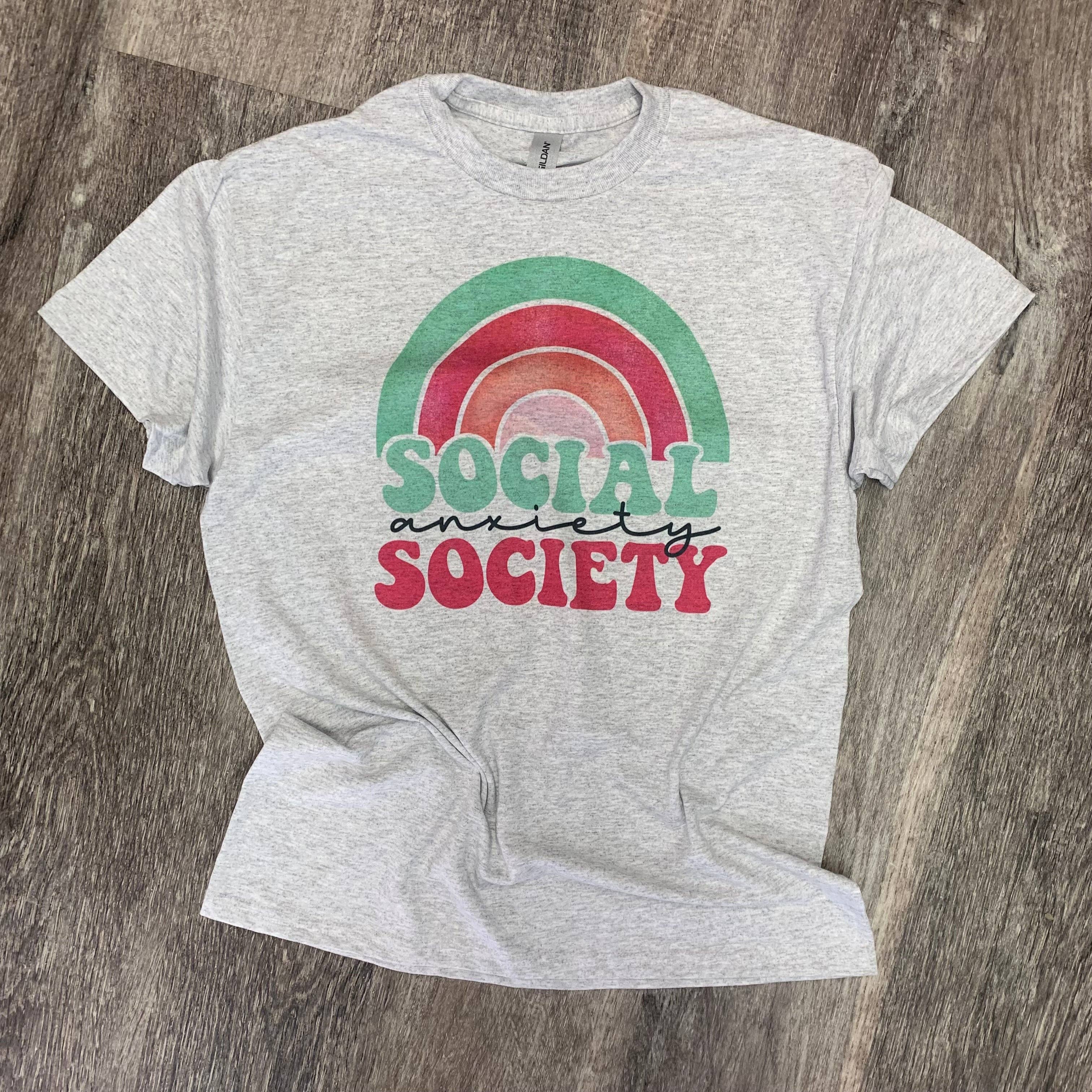 Social Anxiety Society On Ash Gray Tee