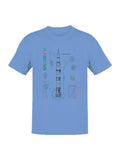 Saturn V Rocket Blueprint Design Men's T-Shirt
