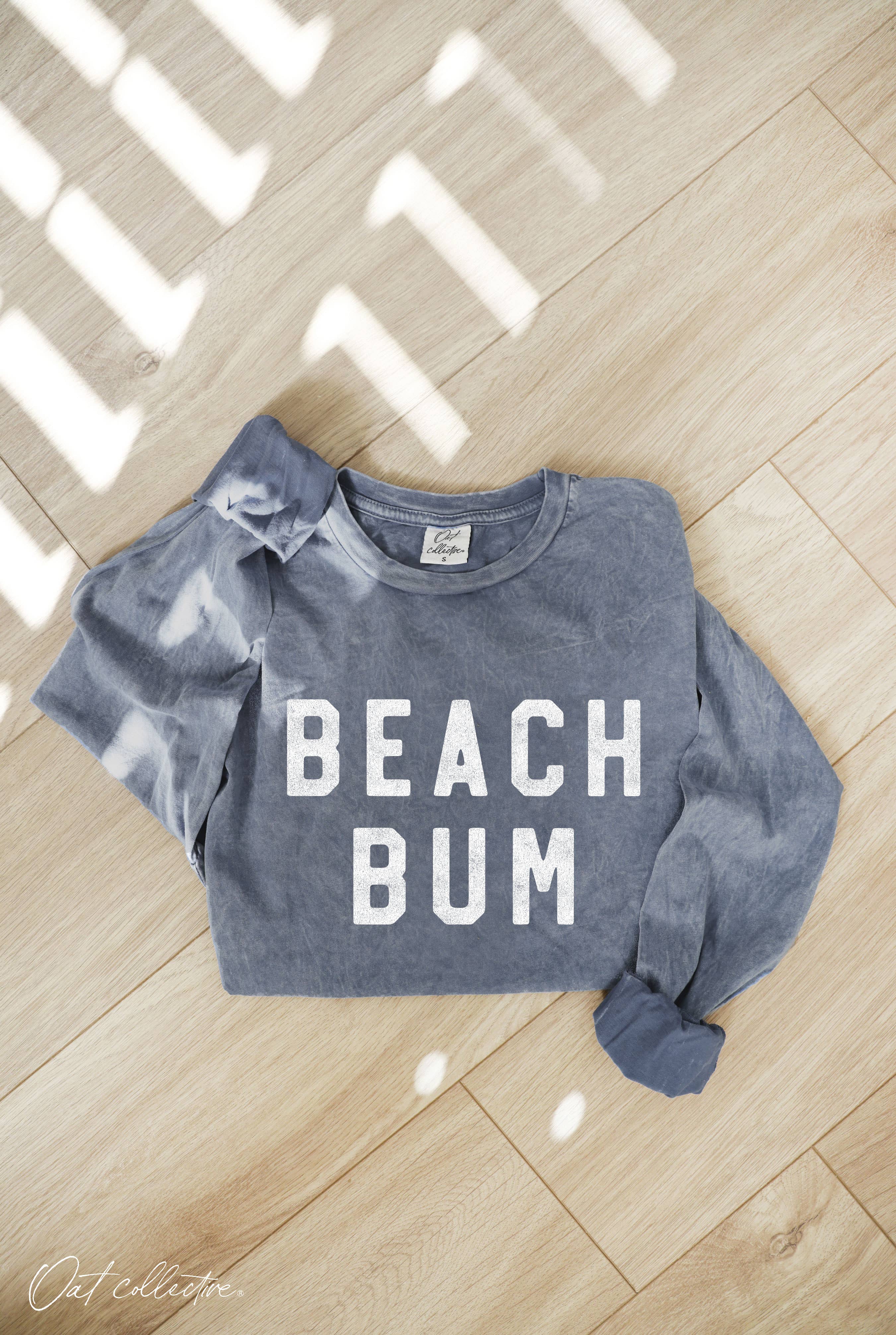 Beach Bum Mineral Washed Long Sleeve Graphic