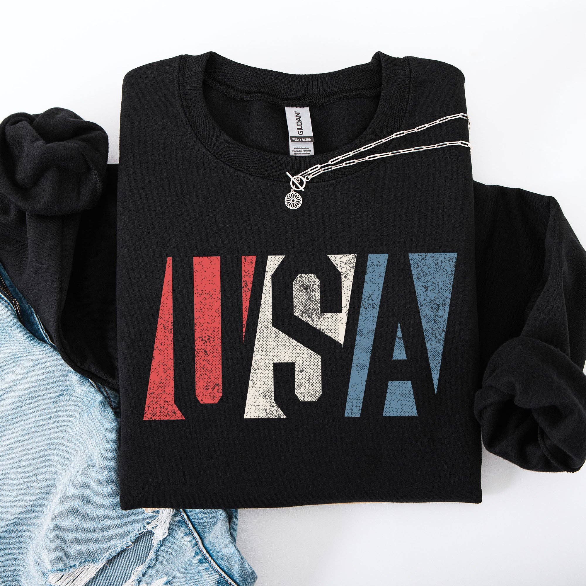 Vintage USA, Red White and Blue America Sweatshirt
