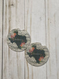 Black Texas Home Coasters