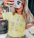 Floral Stamps Retro Graphic Tees Botanical Women's
