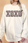 Xoxo Leopard Valentine Oversize Graphic Terry Sweatshirts