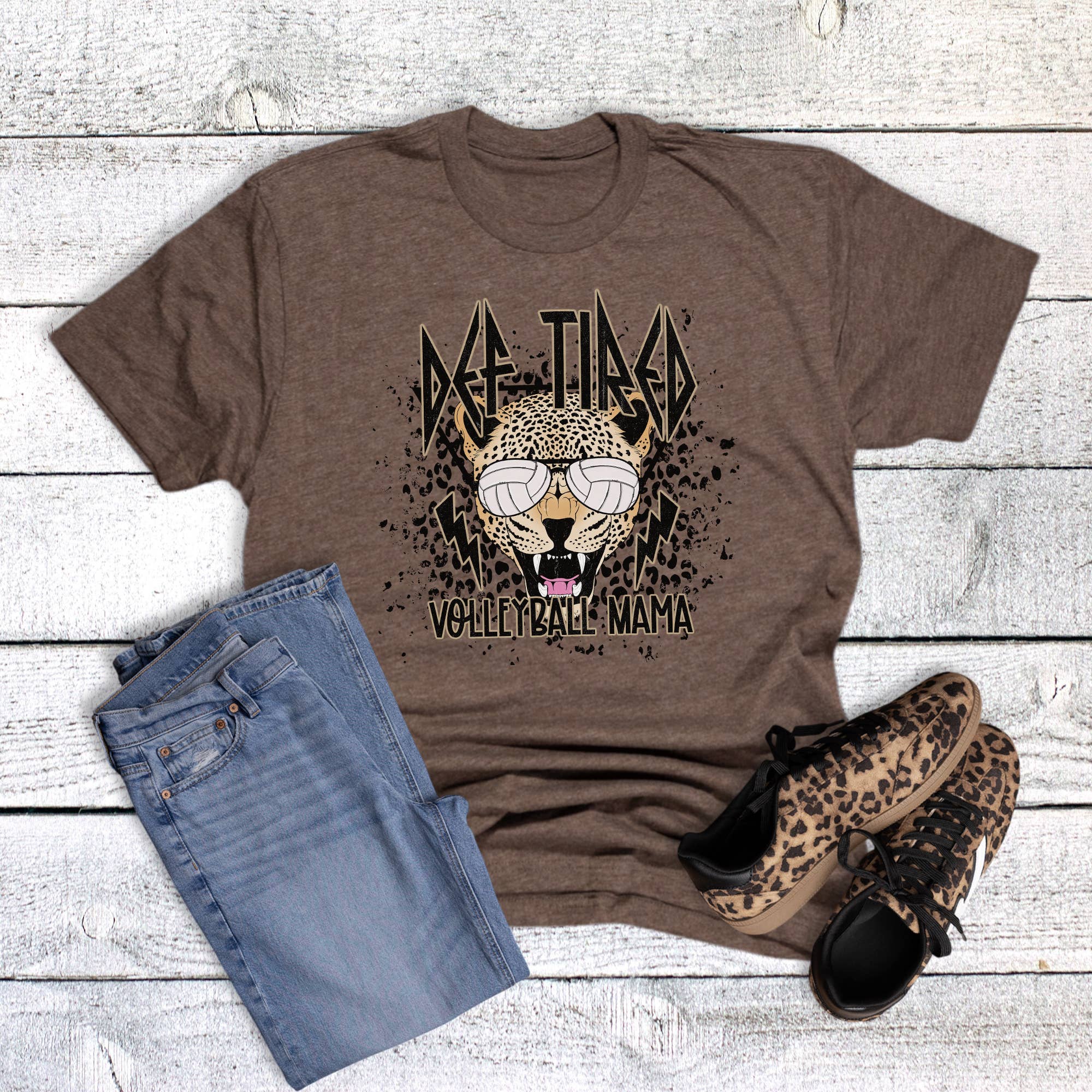 Def Tired Volleyball Mama Graphic Tee
