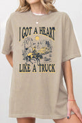 I Got A Heart Like A Truck Oversize Graphic Tshirts