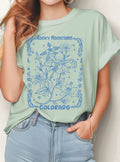 Rocky Mountains Colorado Columbine Flower Graphic Tshirts
