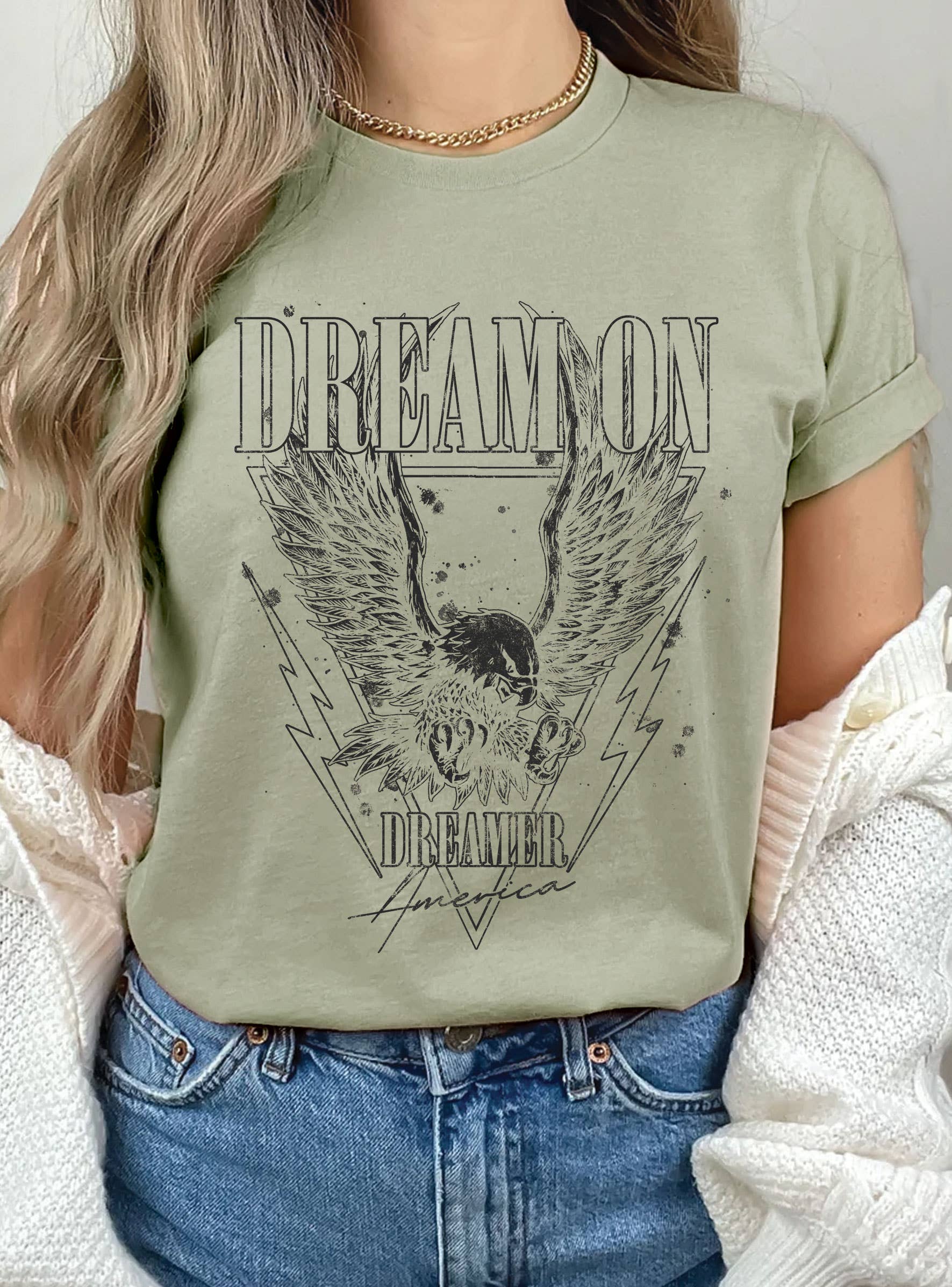 Dream On Dreamer America Graphic Tshirts