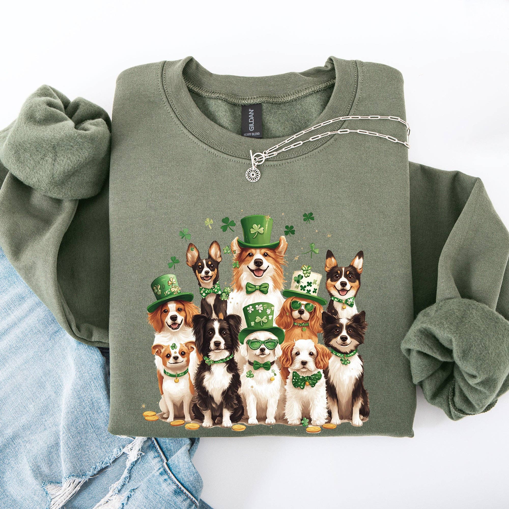 St Patrick's Dogs, St Patrick's Day, Shamrock, Sweatshirt
