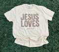 Distressed Jesus Loves You and Me On Cream