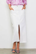 Front Slit Twill Skirt