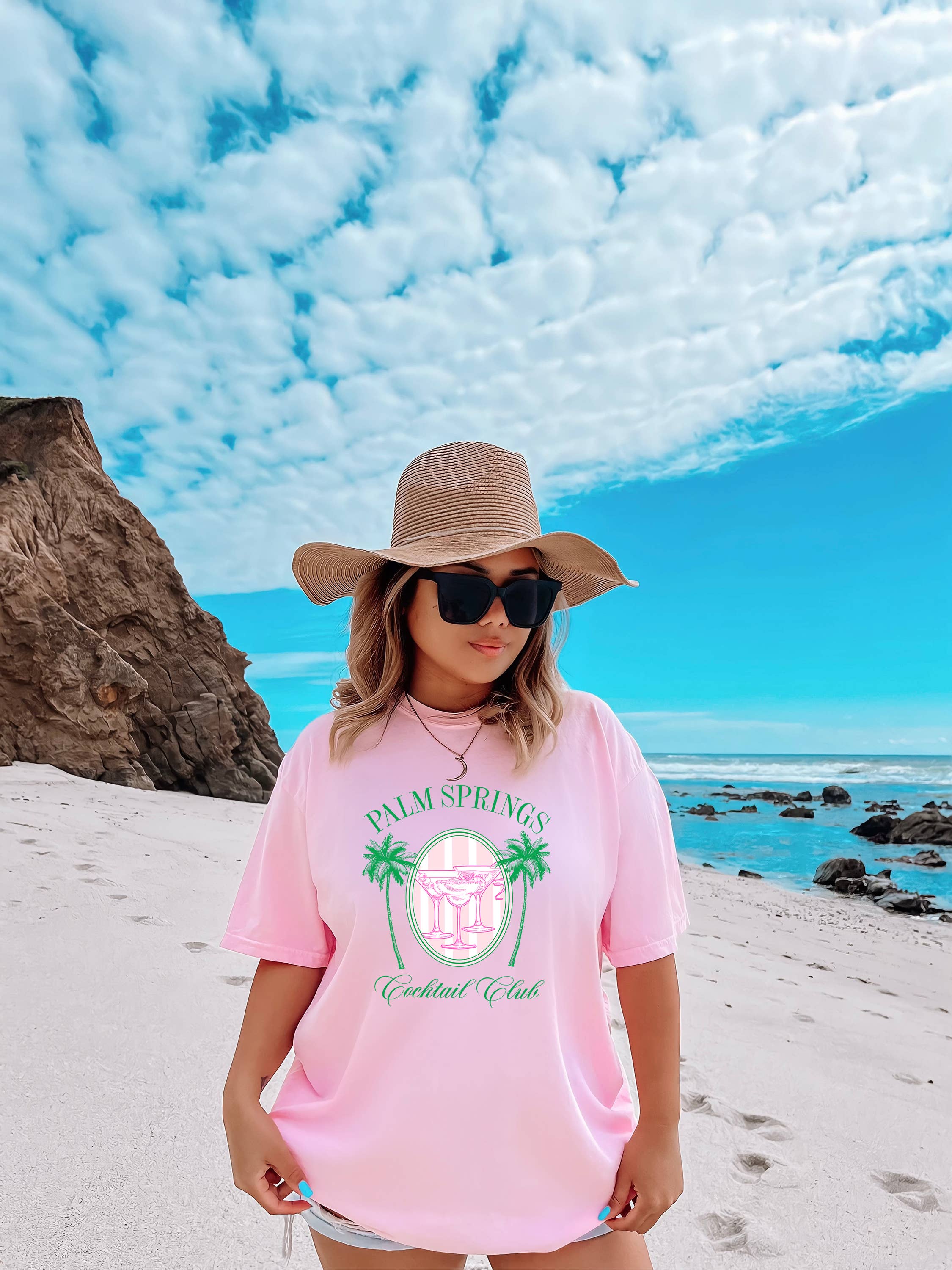 Palm Springs, Trendy T Shirt, Graphic Tee, Cocktail Club
