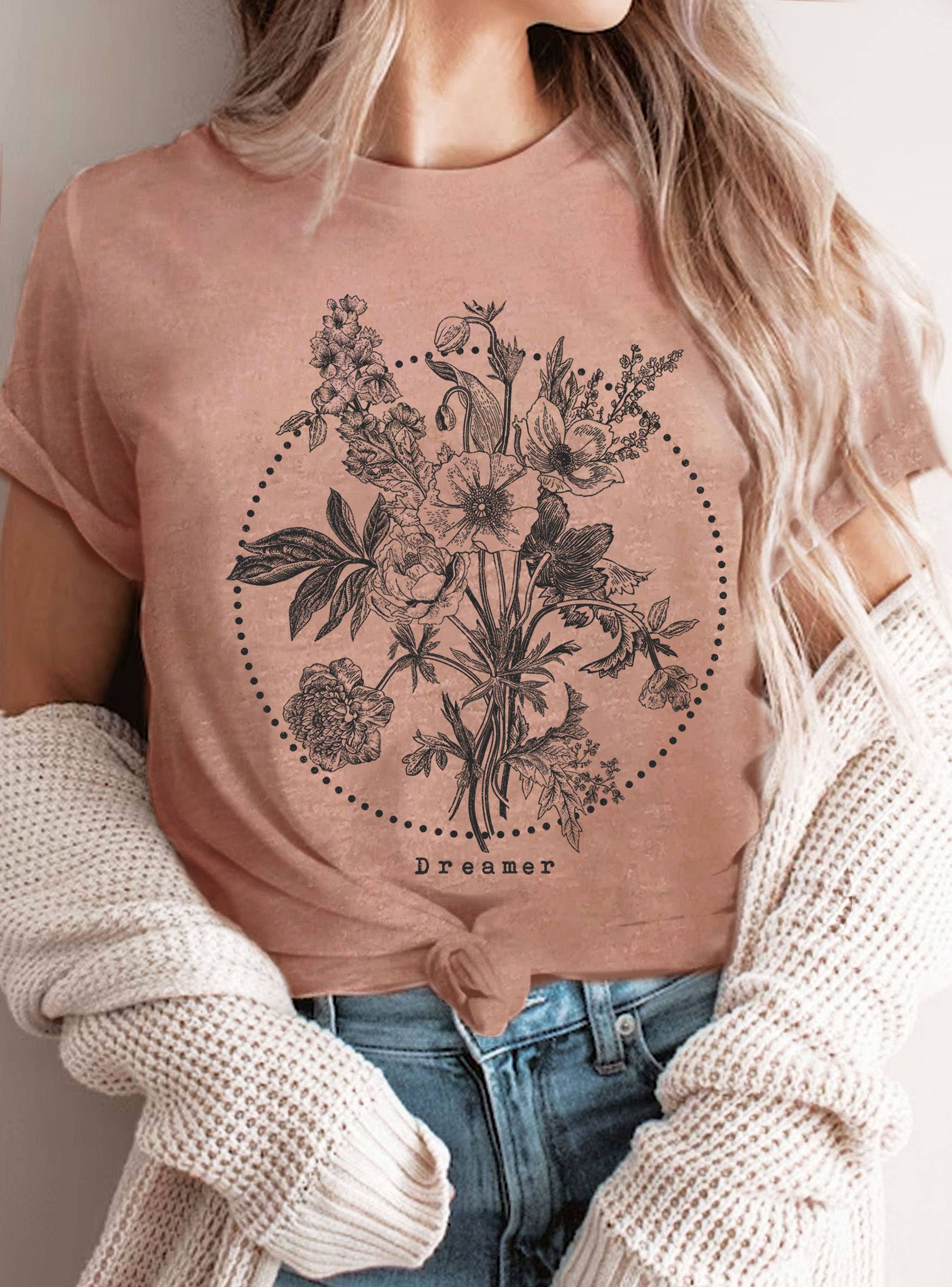 Dreamer Flower Graphic T-Shirts