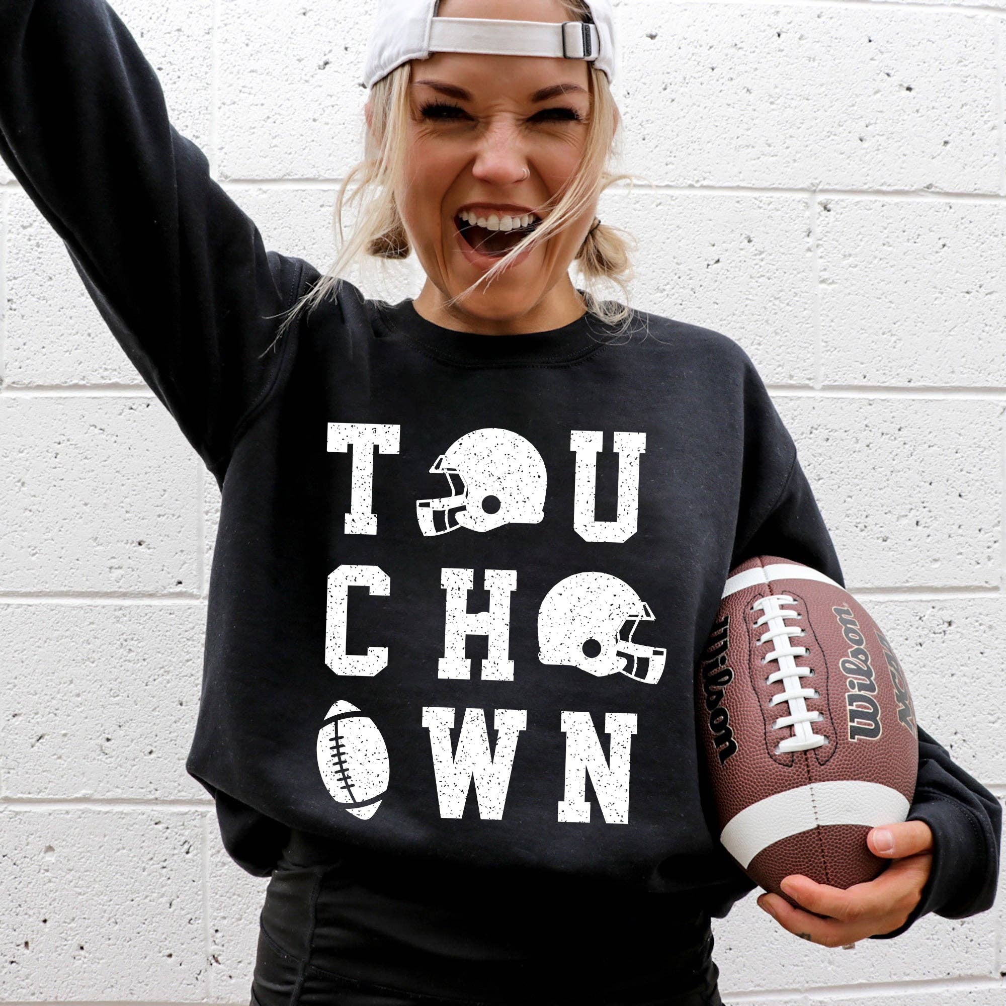 Touchdown, Helmet, Football, Sports, Game Day Sweatshirt
