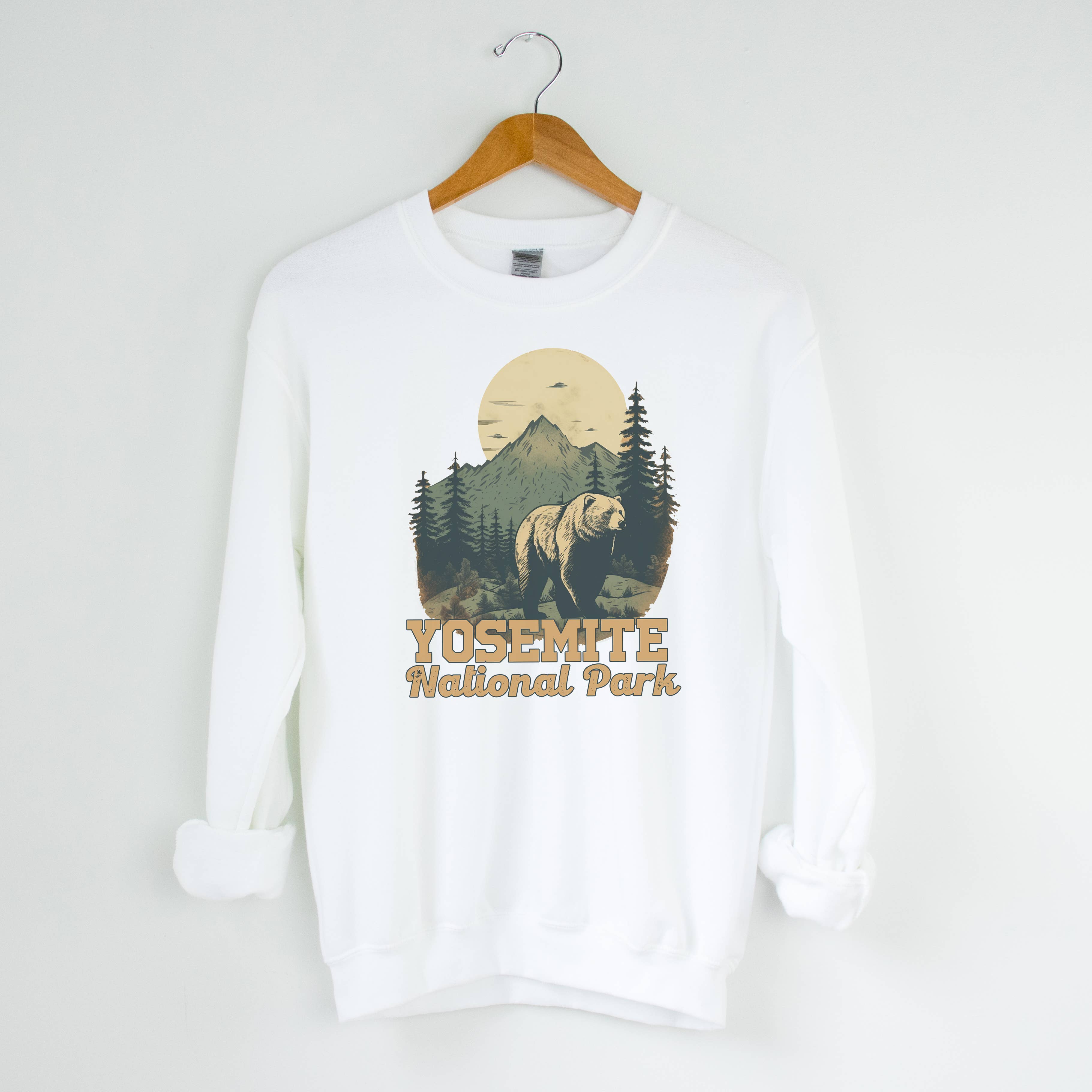 Yosemite White Crewneck | National Park | Sizes S-2XL