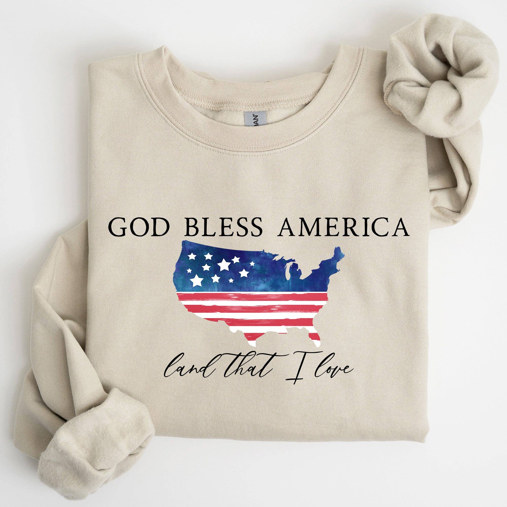 God Bless America, Land That I Love, USA Flag Sweatshirt