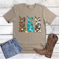 Easter Western Turquoise Bunny Graphic Tee