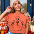Halloween Graphic T-Shirt | Graphic Shirt | Floral Ghost