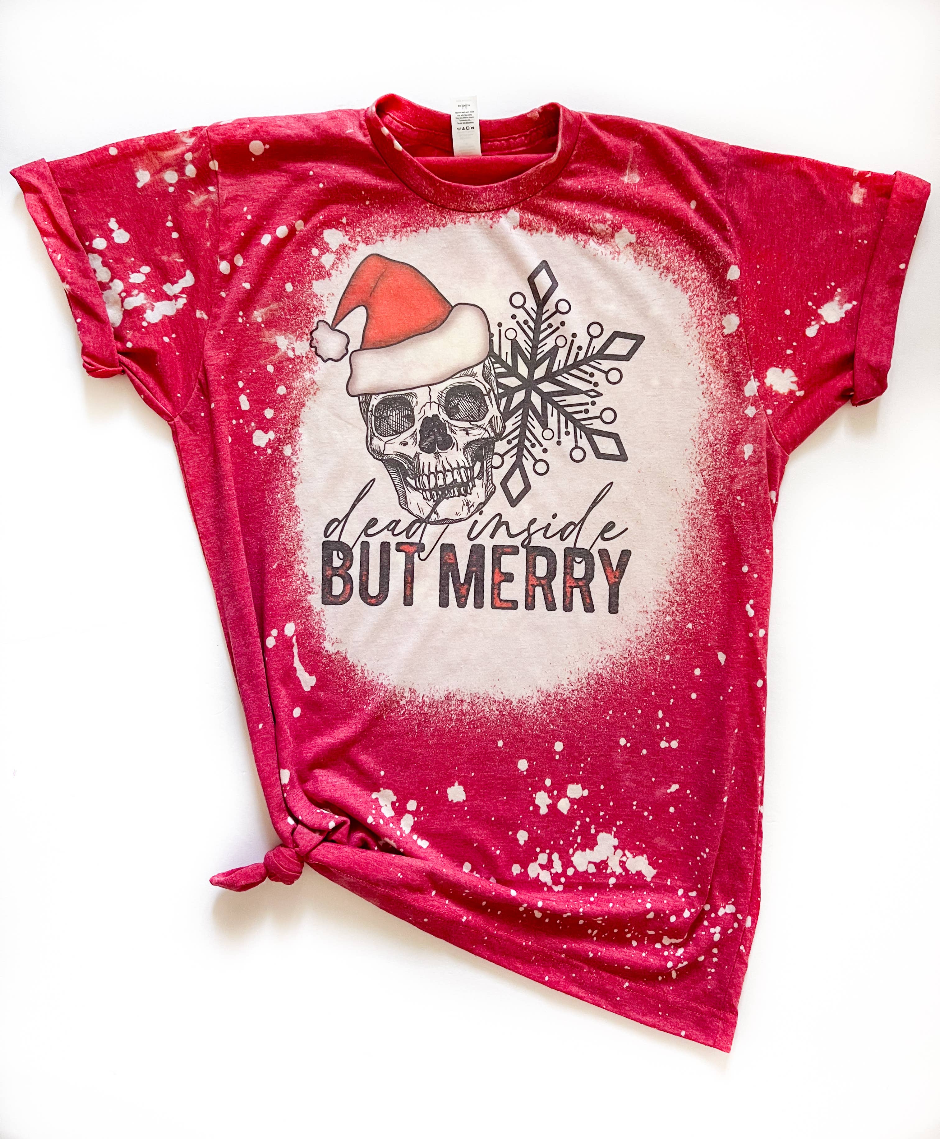 Dead Inside But Merry Bleached Christmas Tee