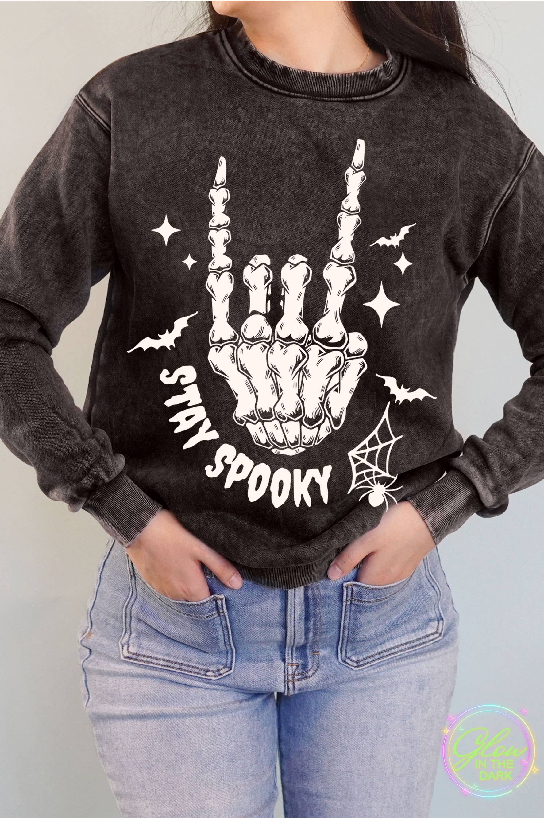 Stay Spooky Glow in the Dark Mineral Brushed Sweatshirt