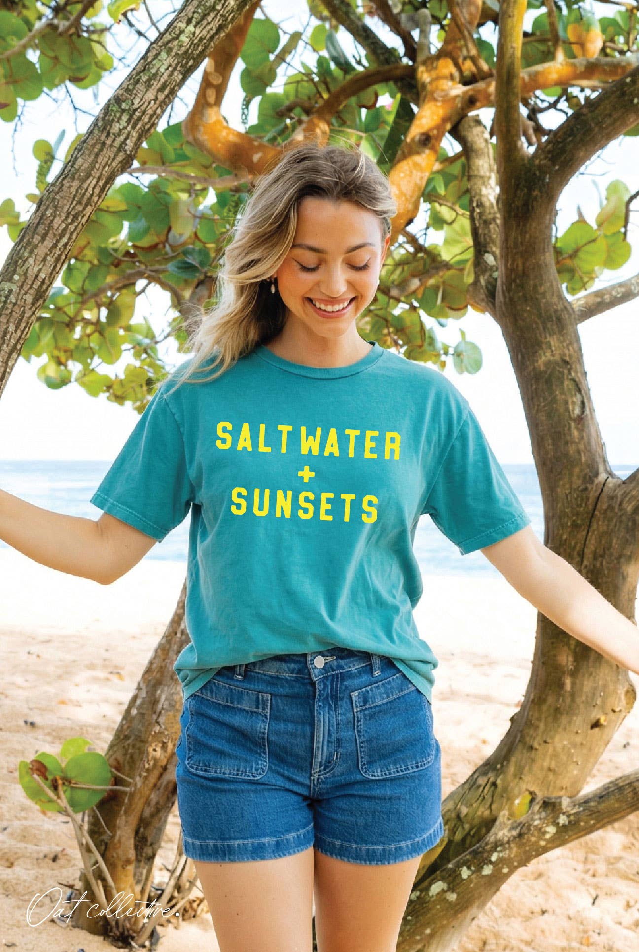 Saltwater and Sunsets Supima Mineral Washed Tee