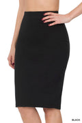 `.Premium Cotton Basic Knee Skirt