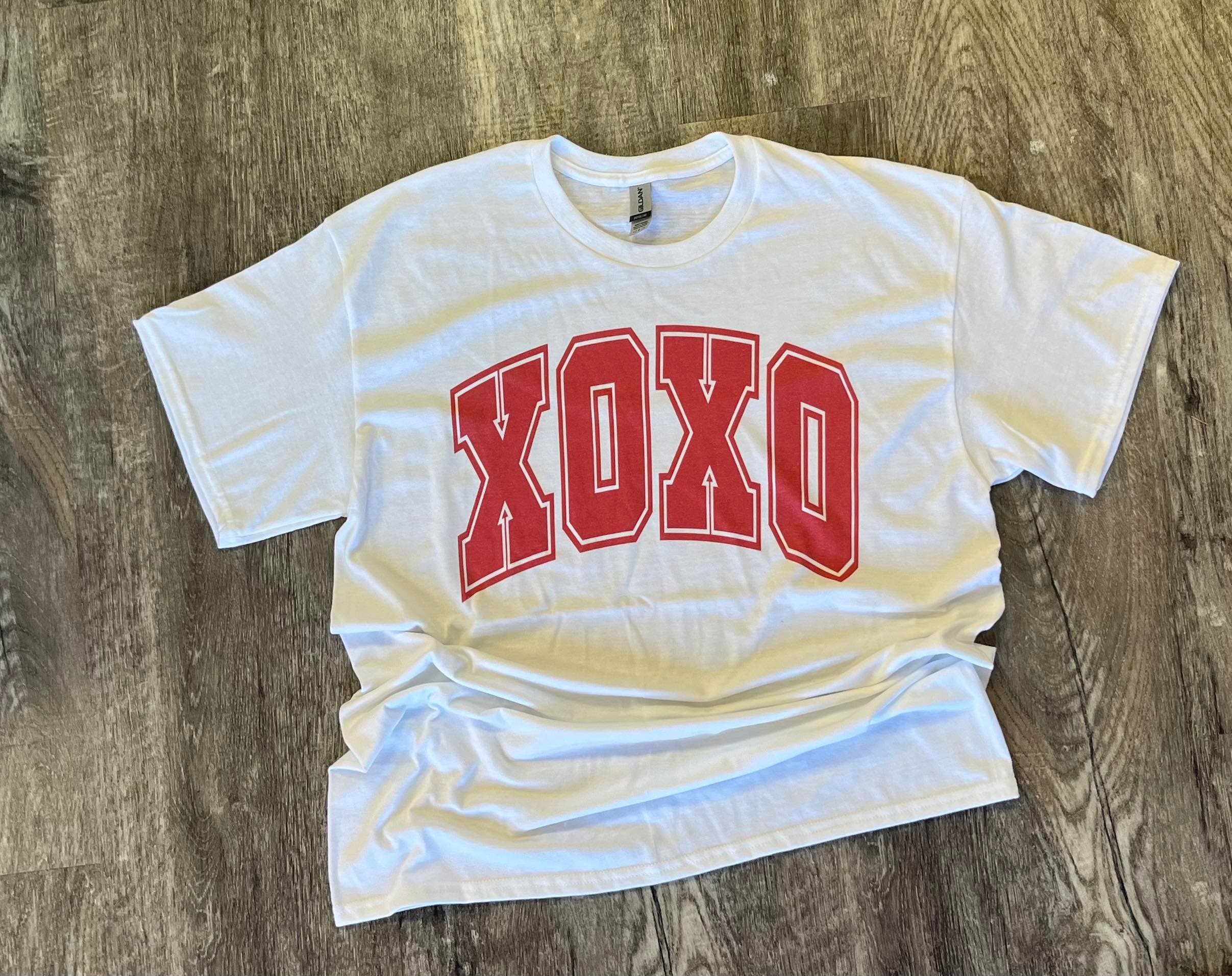 Xoxo Red Letters On White Tee