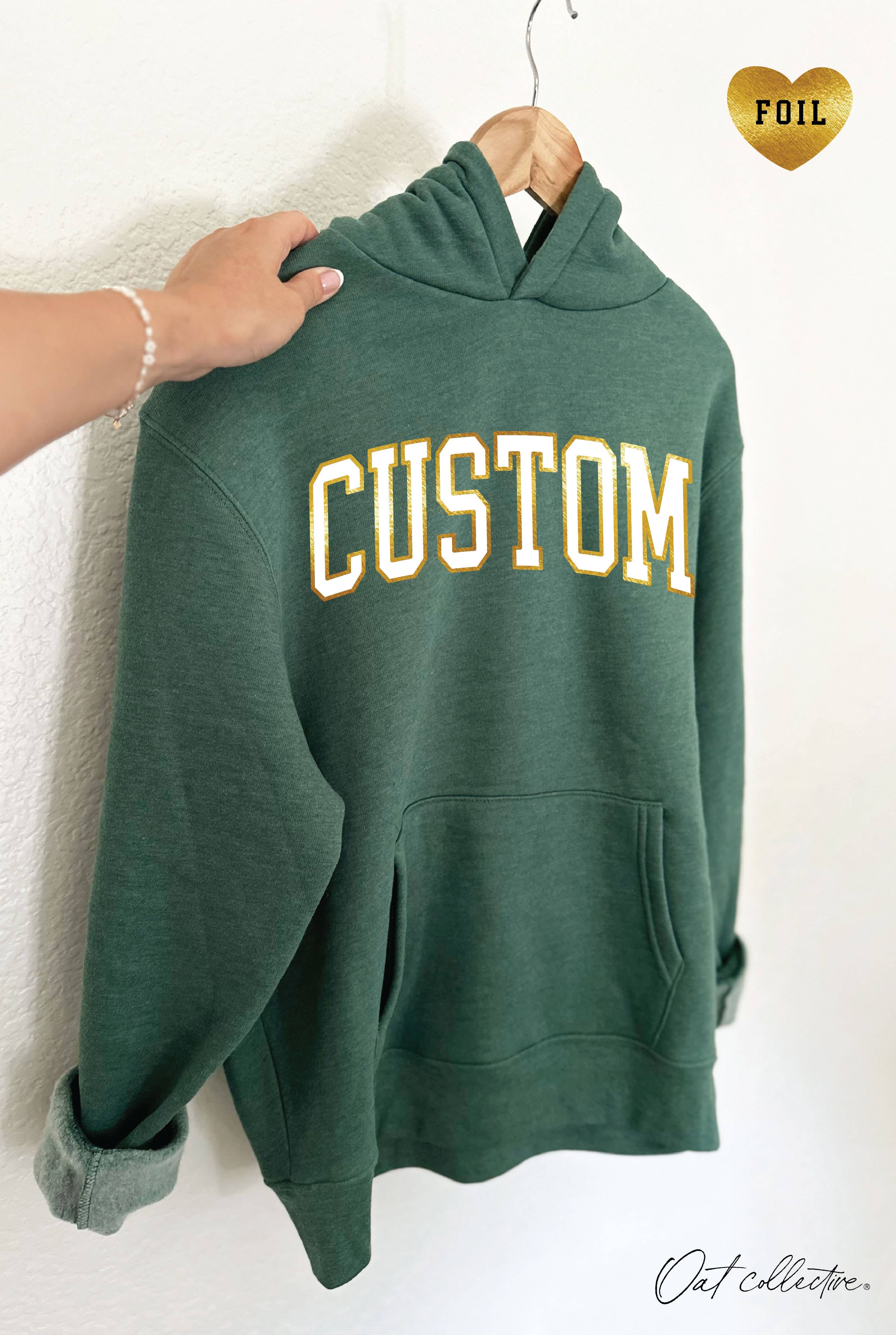 Custom Foil Ink Hoodie Pullover Sweatshirt