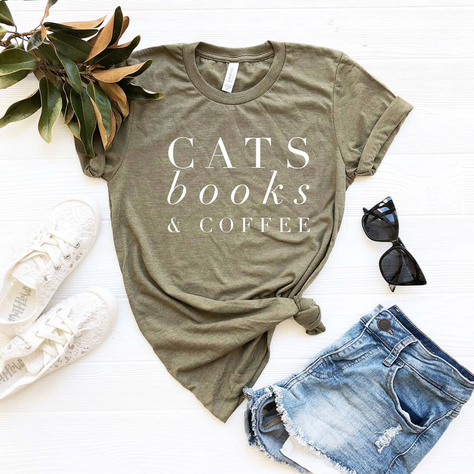 Cats Books & Coffee T-Shirt