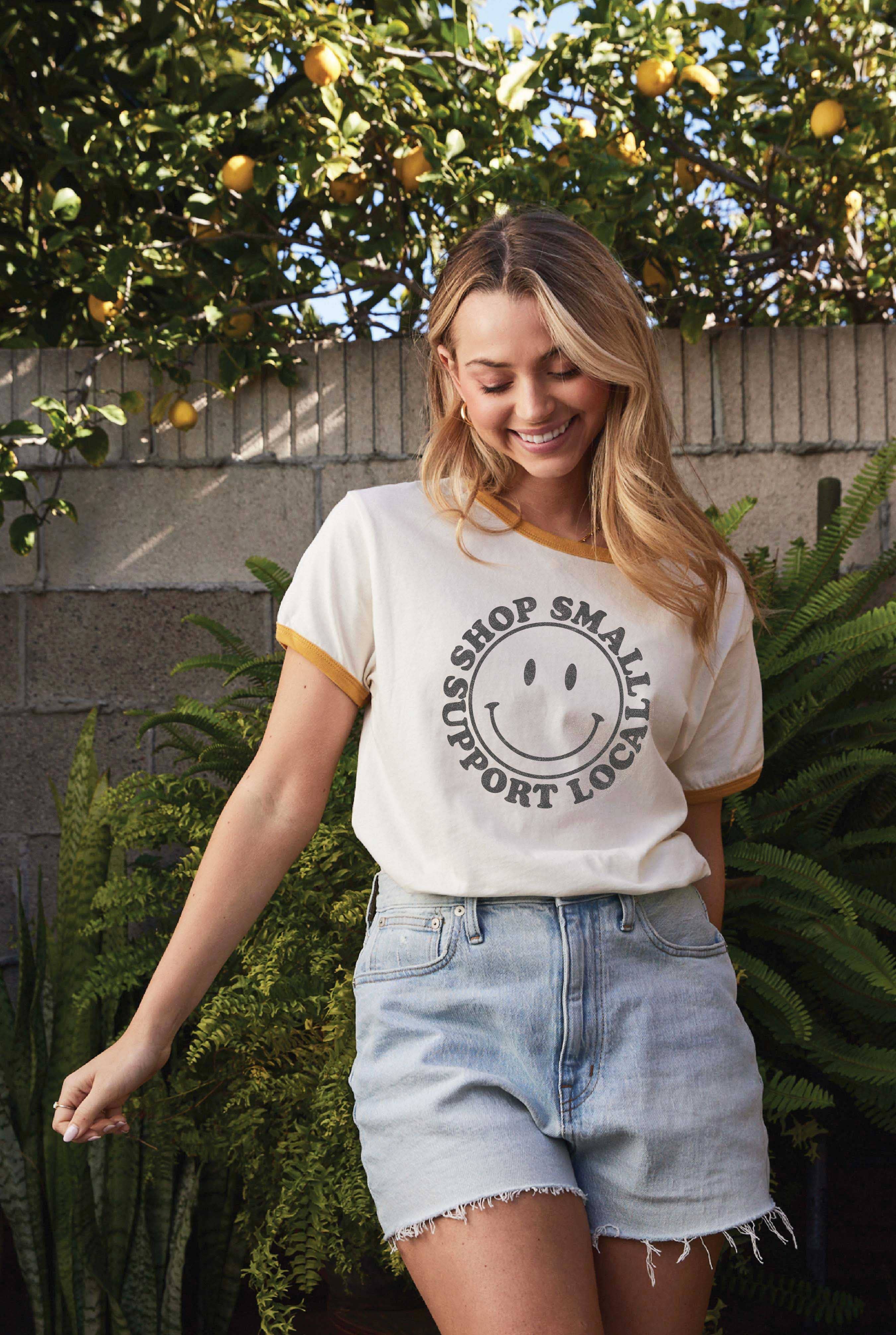 Shop Small Support Local Ringer Graphic T-Shirt