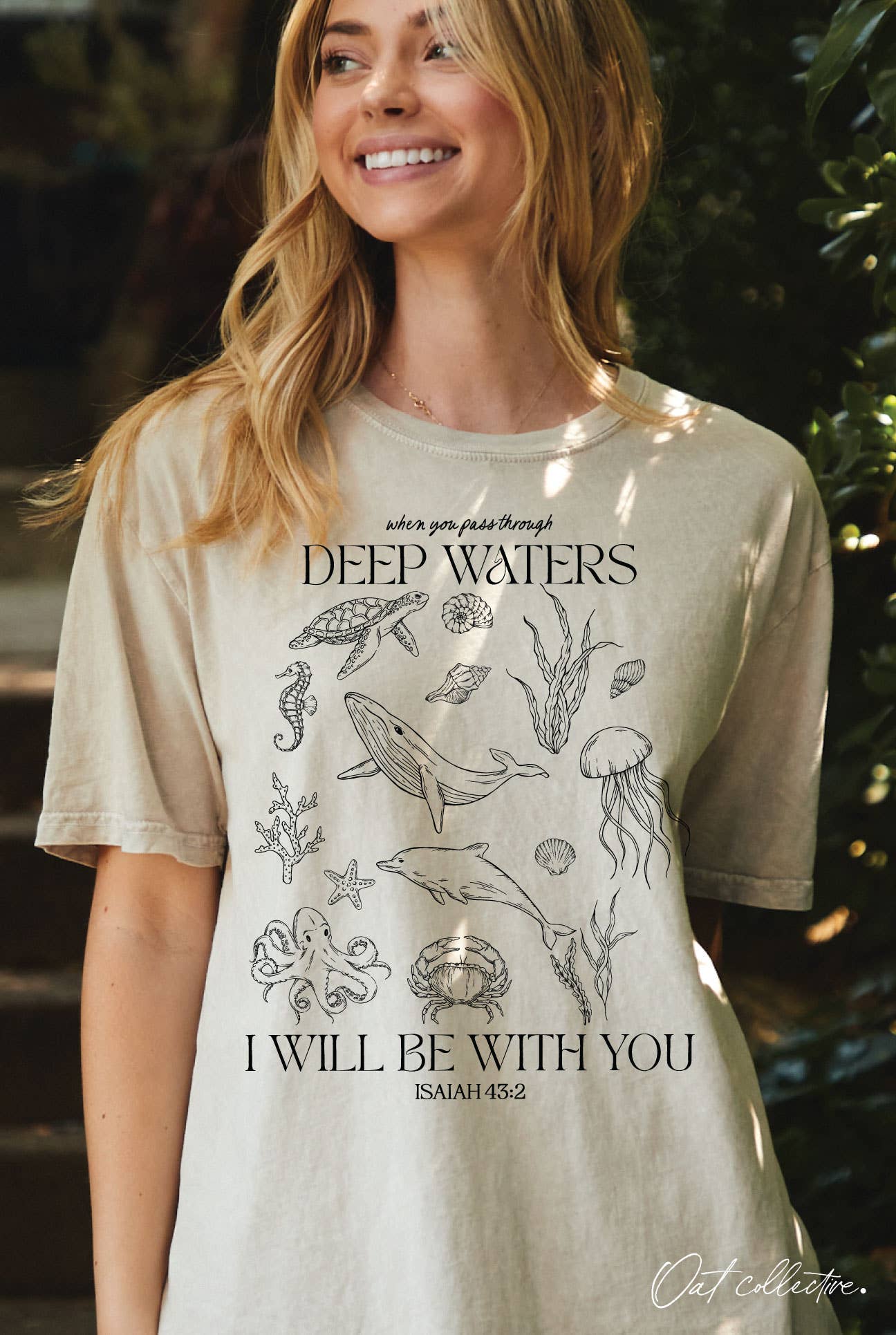 Deep Waters Oversized Mineral Washed Graphic Top