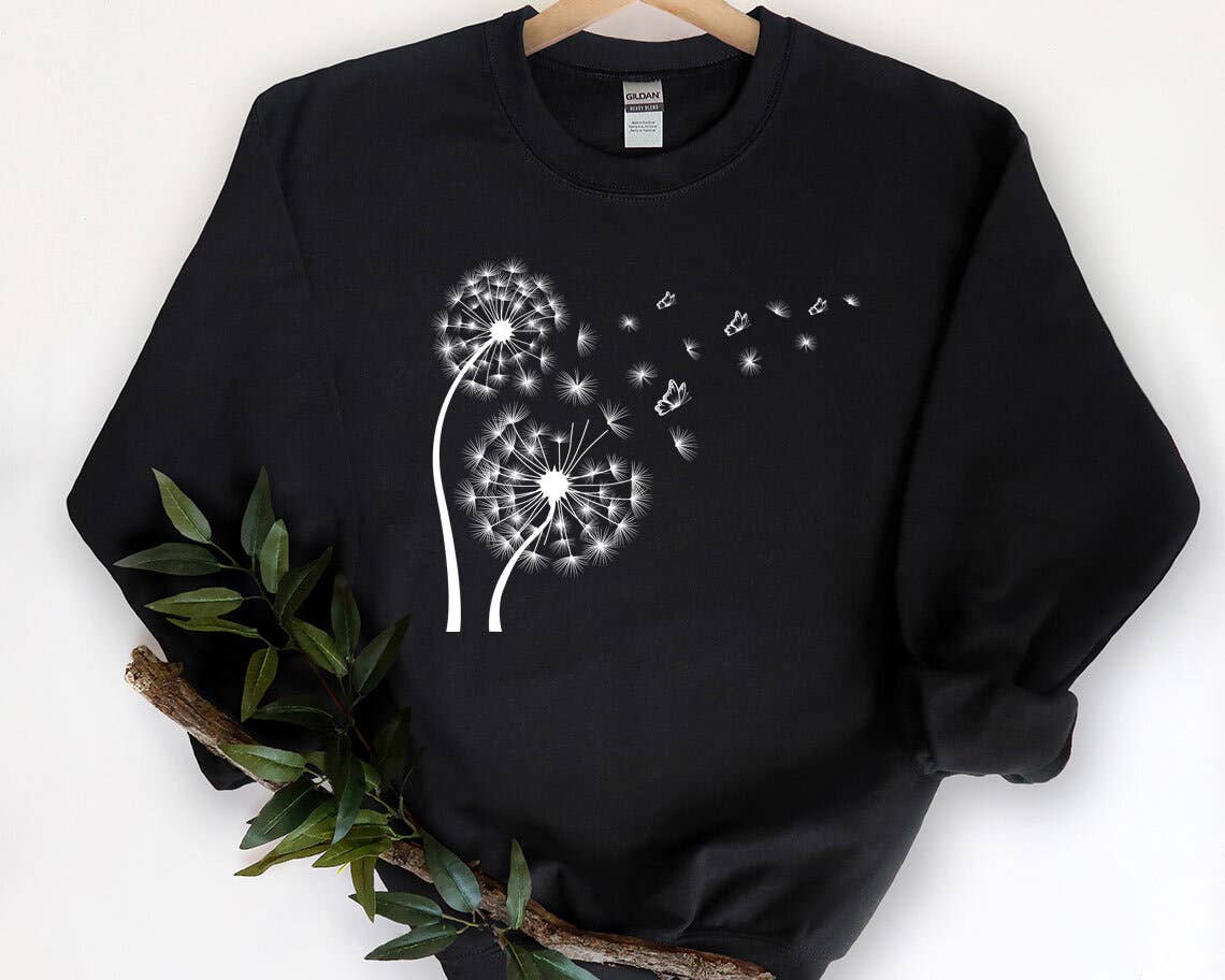 Dandelion in the Wind - Boho Nature Outdoors Sweatshirt