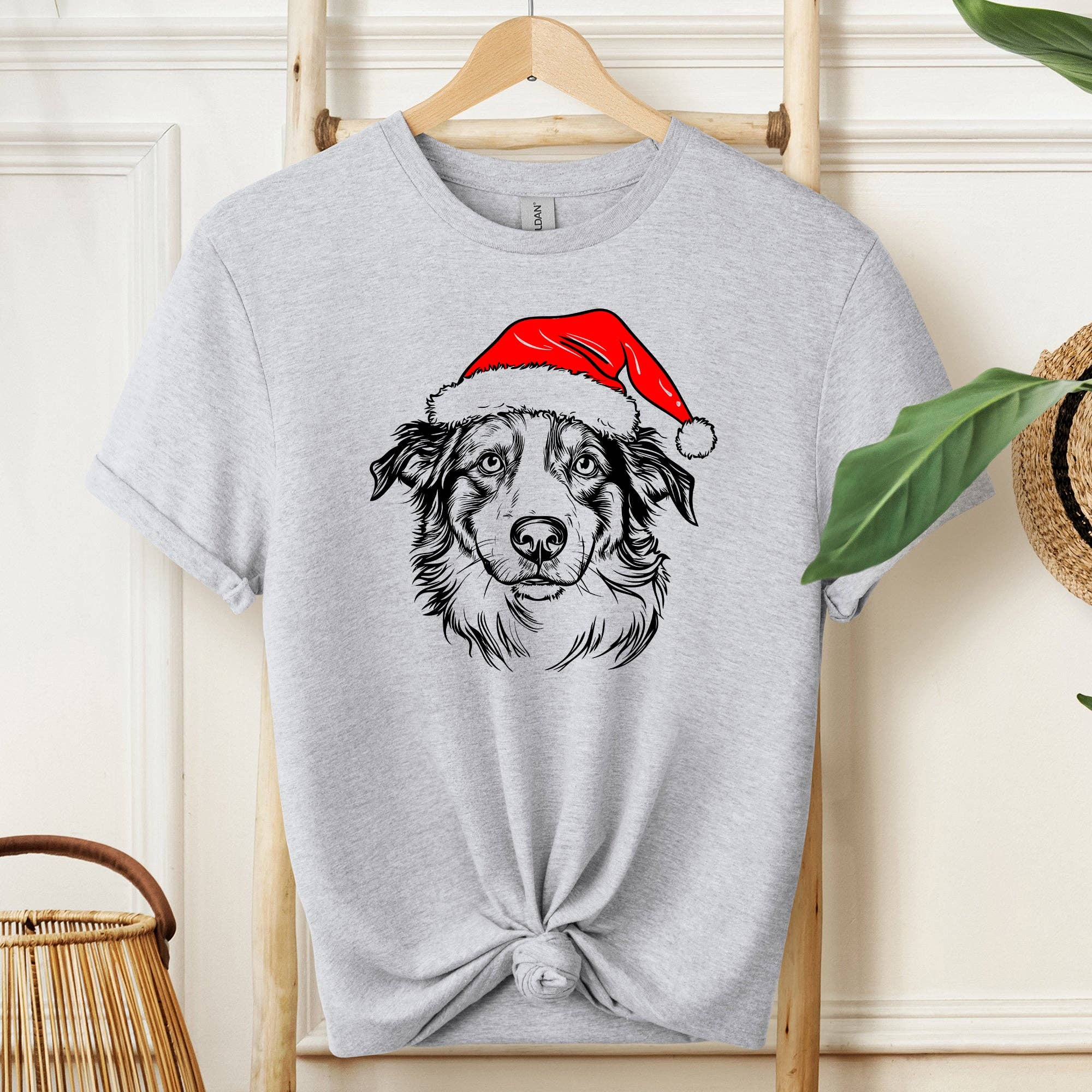 Australian Shepherd, Santa, Dog, Christmas, Pet T-Shirt
