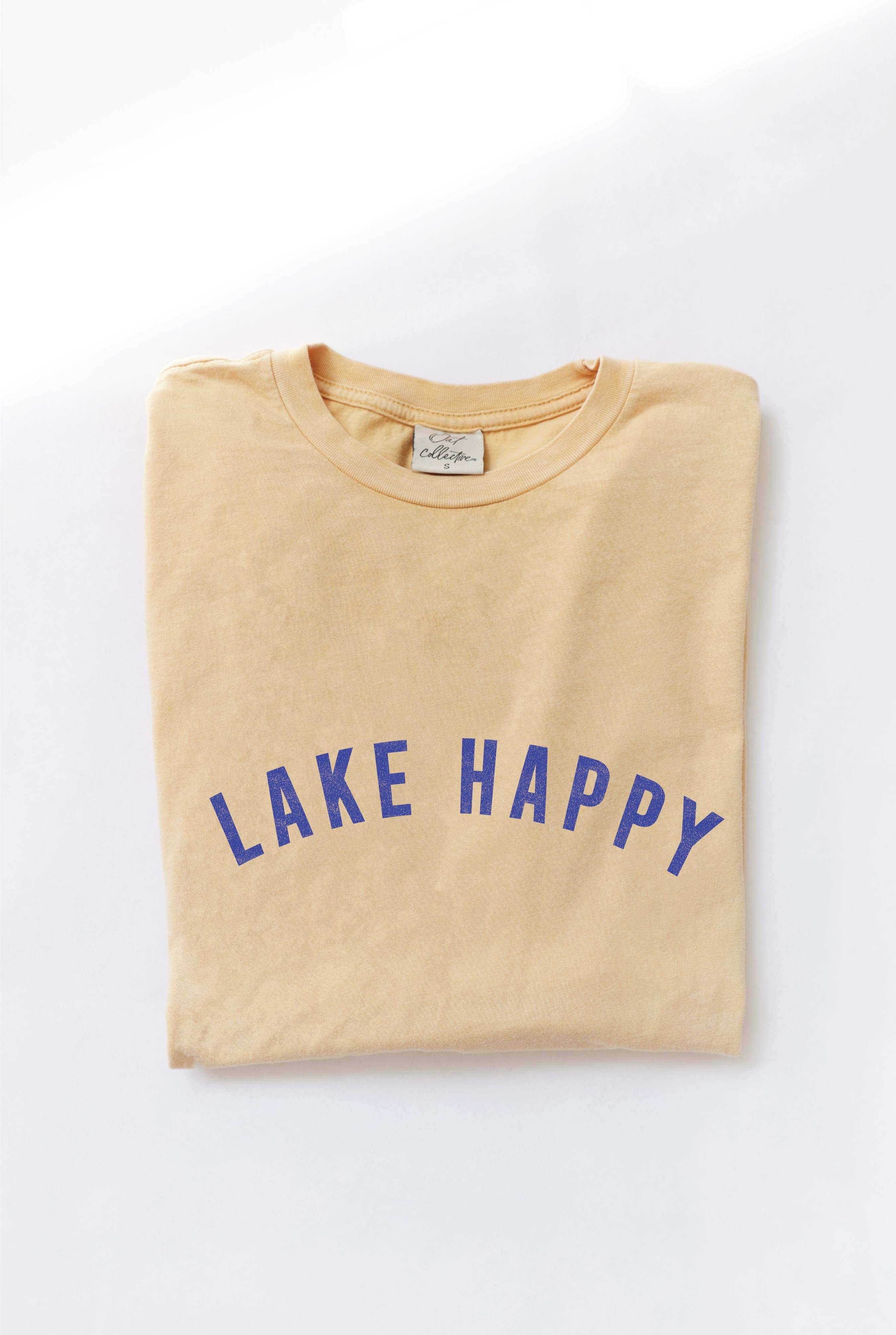 Lake Happy Mineral Washed Graphic Top