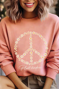 Peace Floral Plant Kindness Graphic Brushed Sweatshirts