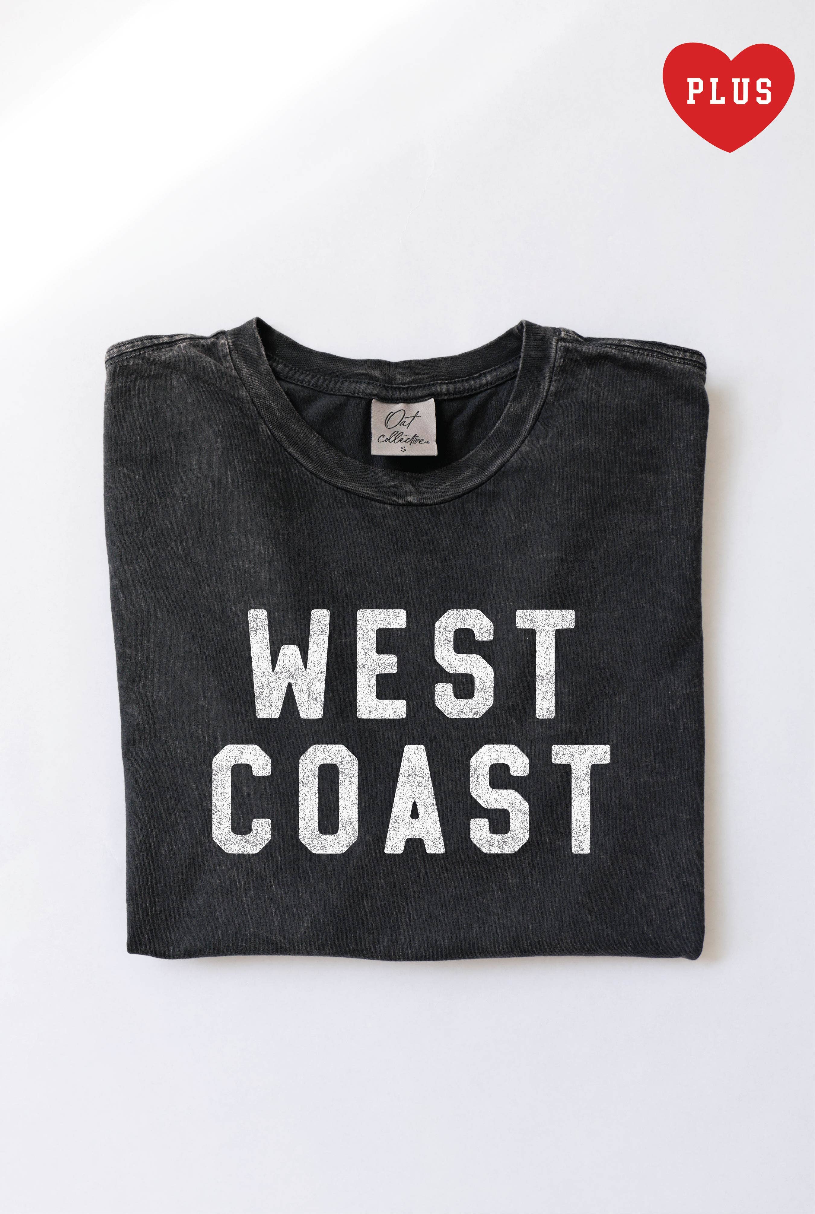West Coast Graphic Plus Size Mineral Washed Graphic Top