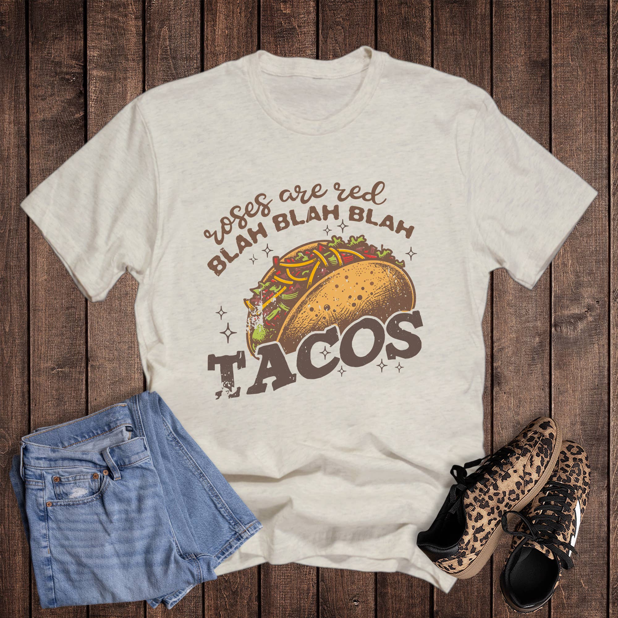 Valentine Roses Are Red Tacos Graphic Tee