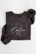 Coffee Puff Graphic Mineral Brushed Sweatshirt