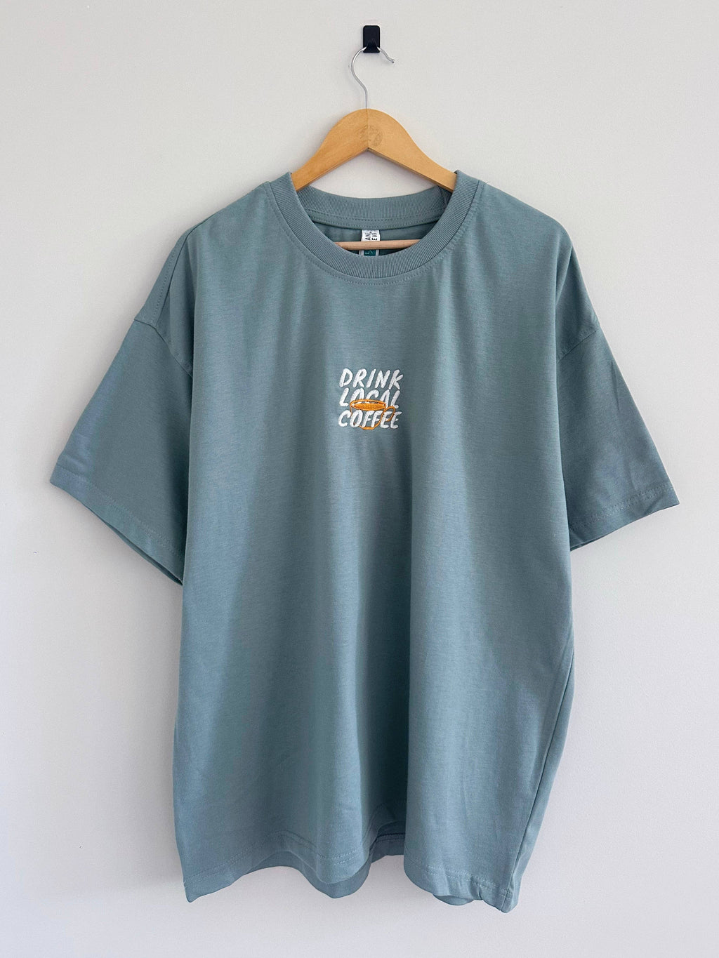 Drink Local Coffee T-Shirt - Arona Blue