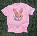 Bunny with Heart Glasses On Comfort Colors Blossom