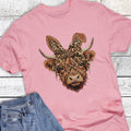 Easter Leopard Bunny Cow with Headband Graphic Tee