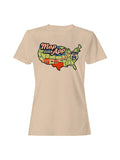Roadtrip USA Map Over App Route 66 Escapade Women's Tee