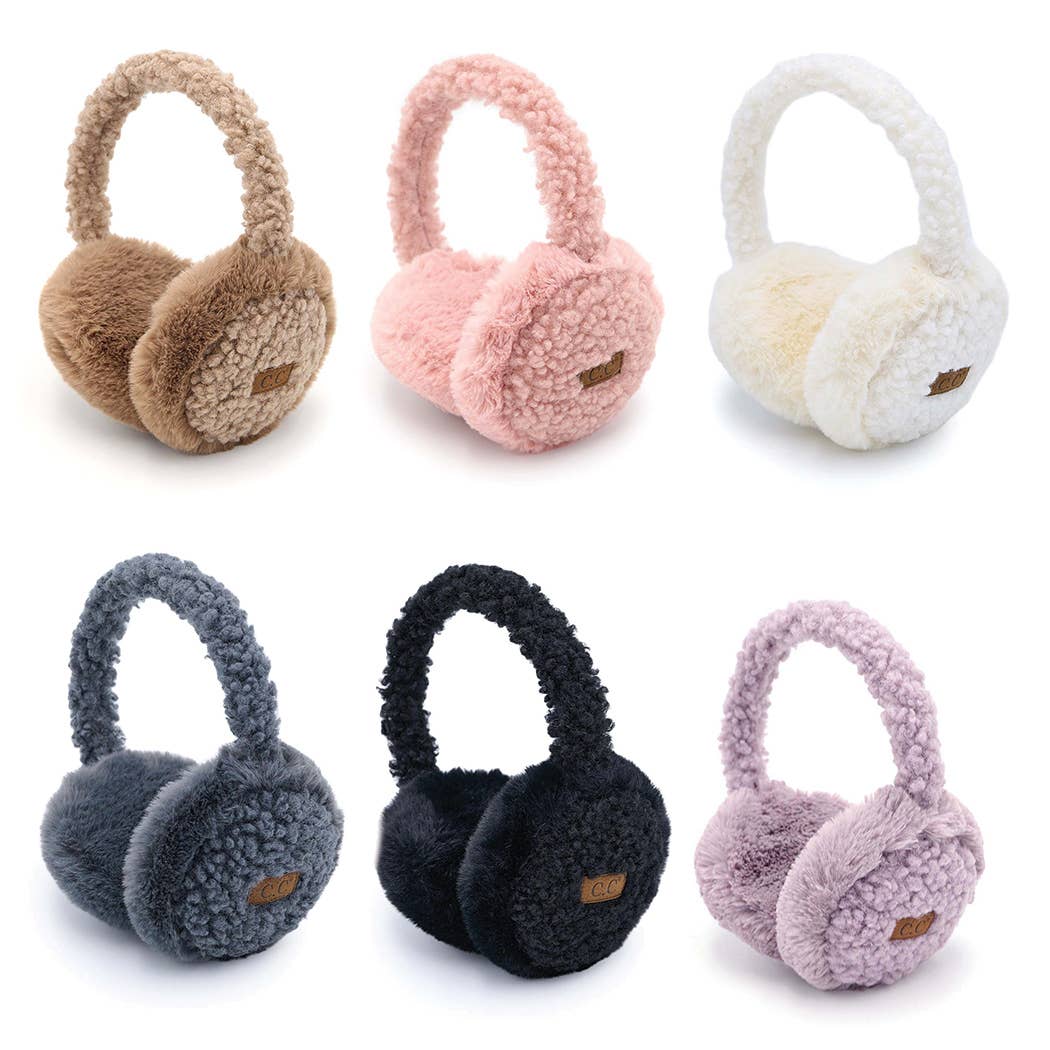 Solid Color Faux Fur Sherpa Earmuffs
