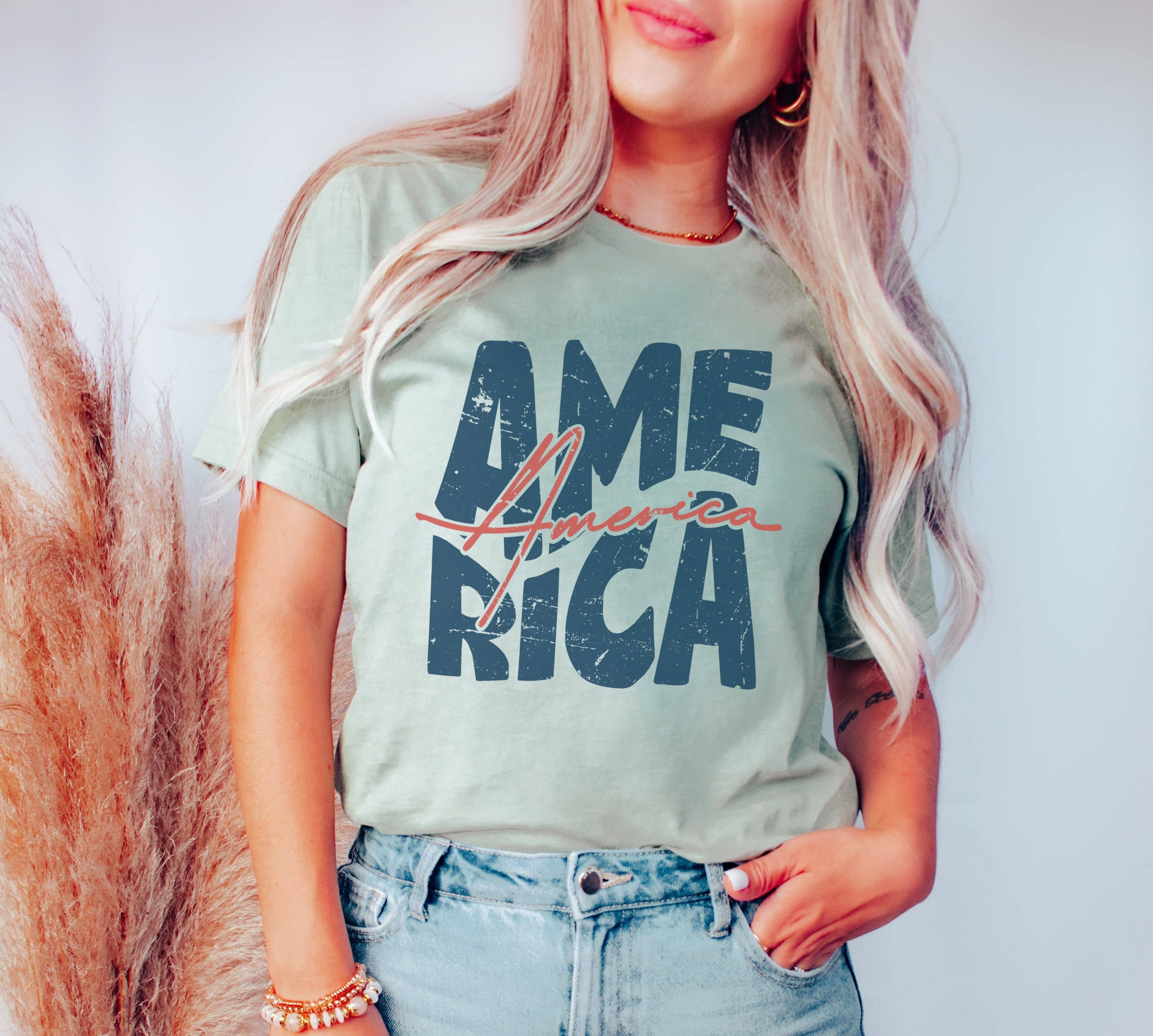 Retro America Tee | Patriotic T Shirt | Usa Tee