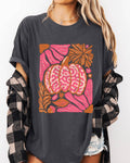Retro Floral, Pink, Pumpkin, Halloween, Fall, Autumn Shirt
