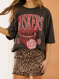 Nebraska Corn Huskers Big Basketball Smoke One Size Tee