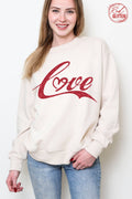Love Glitter Graphic Brushed Sweatshirts