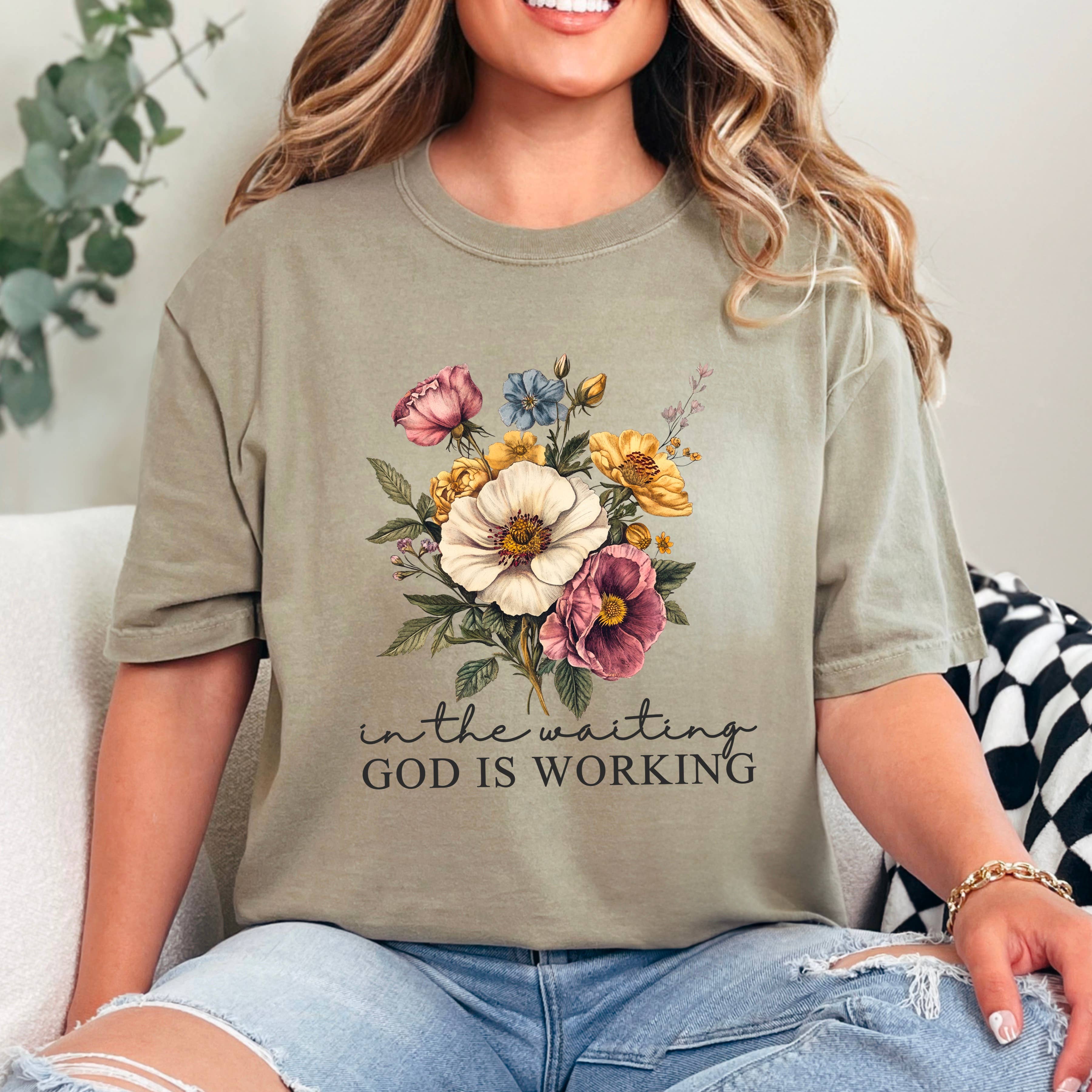 In the Waiting God Is Working Graphic Shirt | Comfort Colors